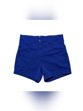 Vintage High-Waist Royal Blue Knit Shorts